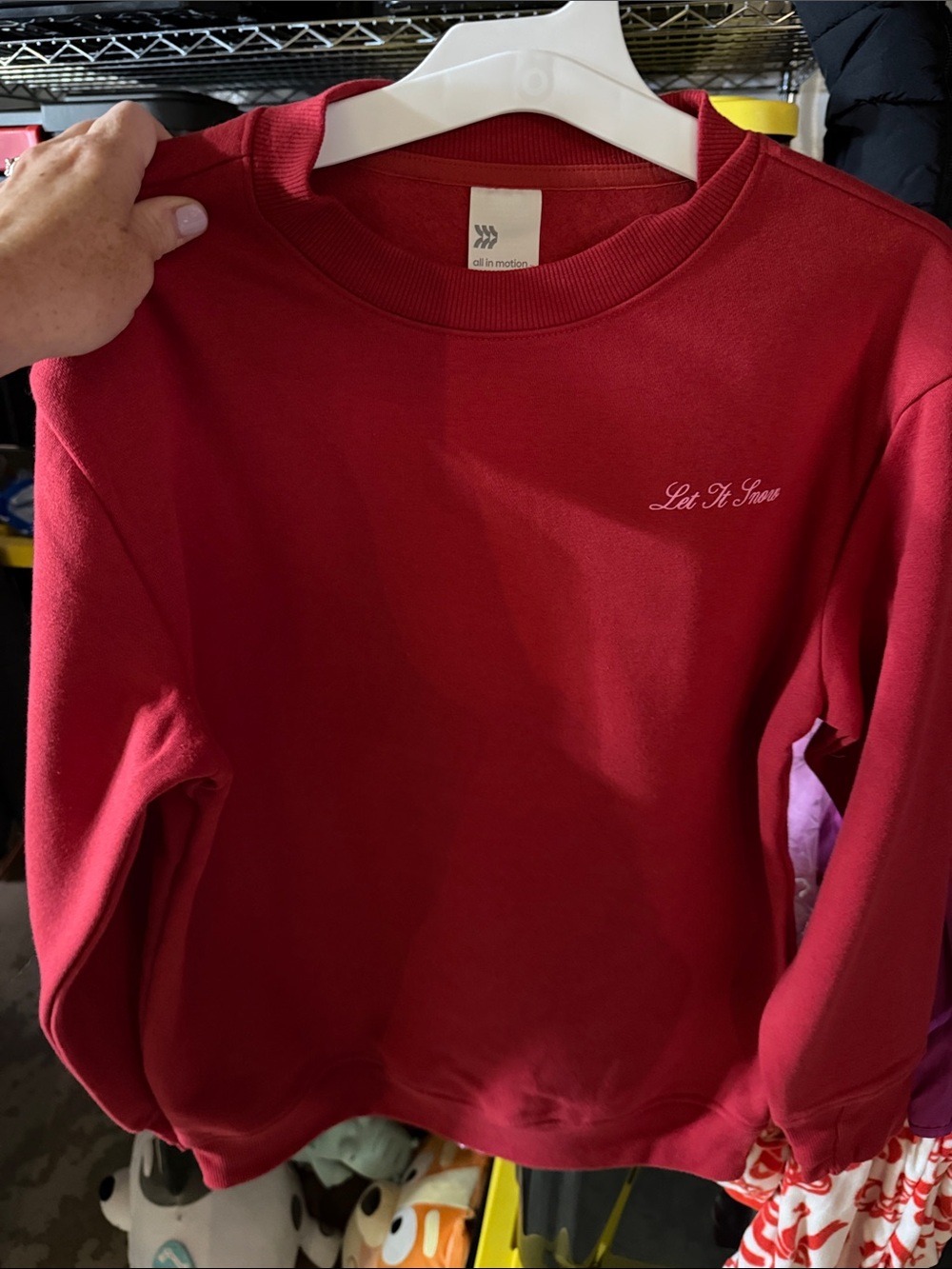 Kids 'Let It Snow' Red Crewneck Sweatshirt - All in Motion Large
